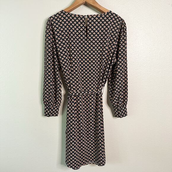 LOFT Plus Mosaic Tie Waist Long Sleeve Shirt Dress Women's Size 18 - Picture 6 of 10